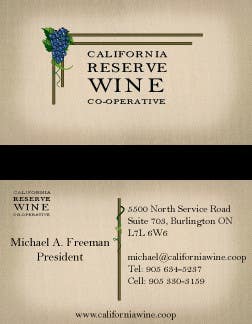 Proposition n°2 du concours                                                 California Wine Business Cards
                                            