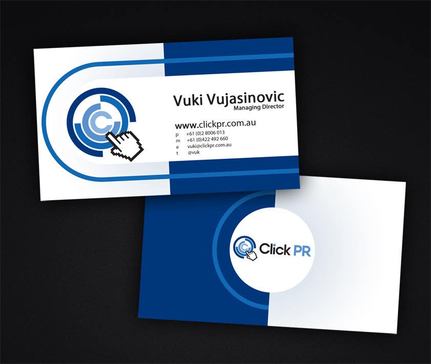 Natečajni vnos #133 za                                                 Business Card Design for Click PR
                                            