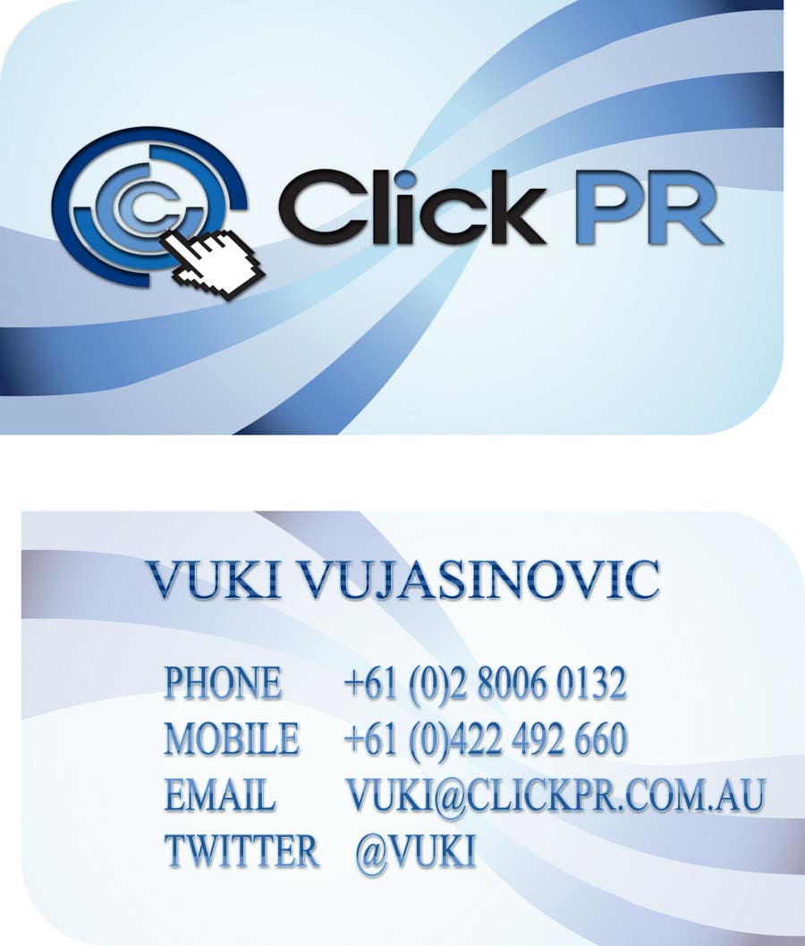 Конкурсна заявка №74 для                                                 Business Card Design for Click PR
                                            