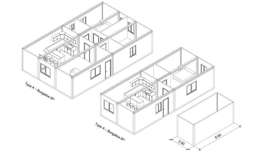 Kilpailutyö #12 kilpailussa                                                 Design Container Houses with Outside view and Details
                                            