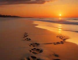 #100 untuk image of beach at sunset with footprints next to pawprints in sand oleh Itzrixwan