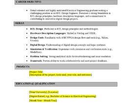 Aarthir10 tarafından Need help in creating resume for RTL design engineer için no 3