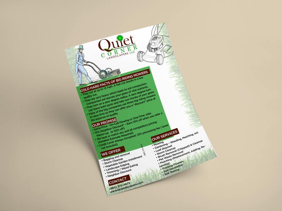 Wettbewerbs Eintrag #1 für                                                 Design a Flyer for Quiet Corner Landscapers LLC
                                            