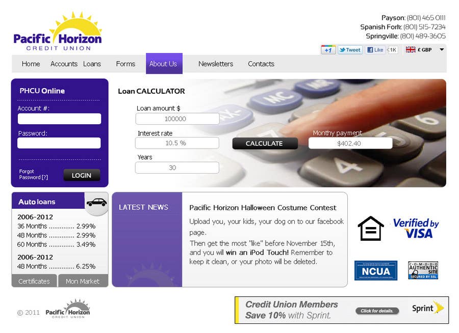 Contest Entry #52 for                                                 Website Design for Pacific Horizon Credit Union
                                            