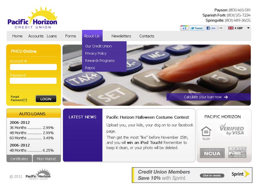 Contest Entry #19 for                                                 Website Design for Pacific Horizon Credit Union
                                            