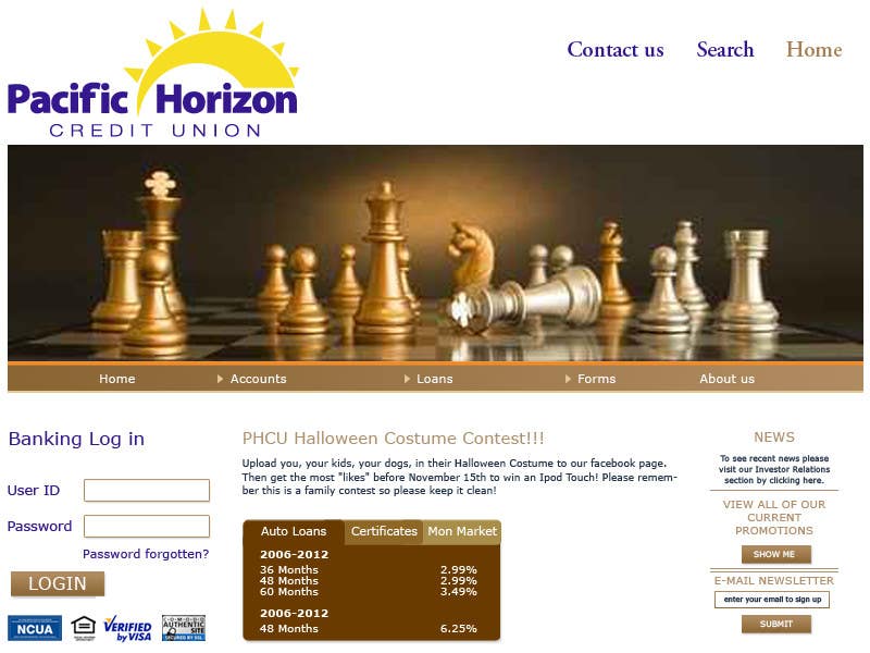 Natečajni vnos #10 za                                                 Website Design for Pacific Horizon Credit Union
                                            