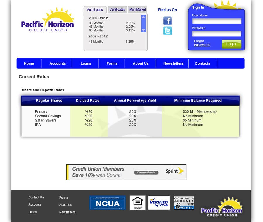 Contest Entry #45 for                                                 Website Design for Pacific Horizon Credit Union
                                            