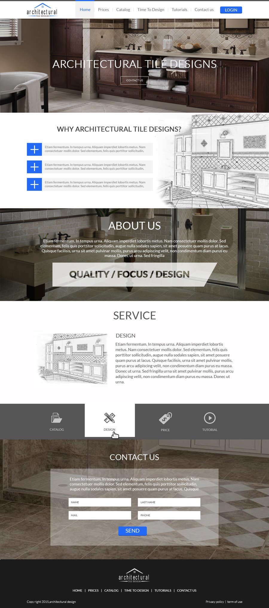 Penyertaan Peraduan #28 untuk                                                 Design a Website Mockup for Architectural Tile Designs
                                            