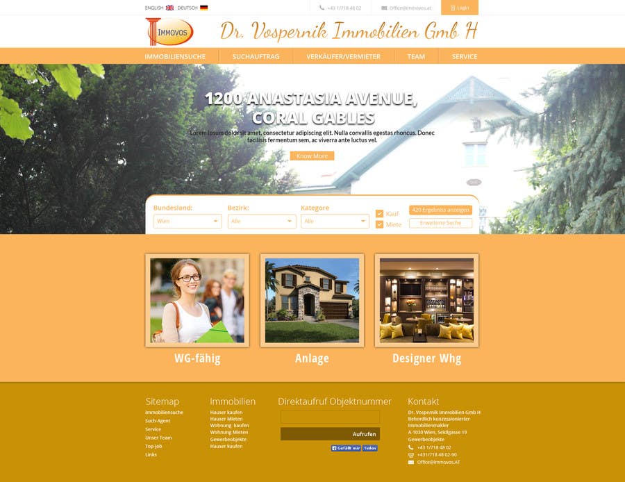 Penyertaan Peraduan #62 untuk                                                 new website screendesign for real estate company
                                            