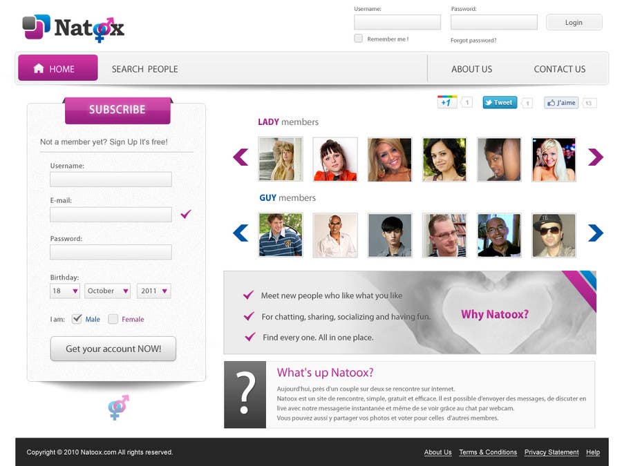 
                                                                                                            Inscrição nº                                         11
                                     do Concurso para                                         Graphic Design for a dating website homepage
                                    
