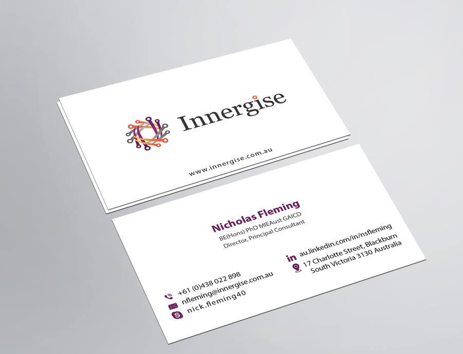 Bài tham dự cuộc thi #183 cho                                                 Design business cards for Innergise
                                            