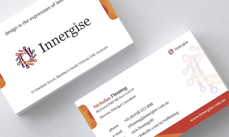 Inscrição nº 30 do Concurso para                                                 Design business cards for Innergise
                                            