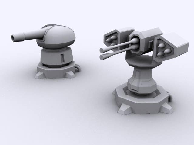 Kilpailutyö #19 kilpailussa                                                 Concept - 3D Modelling for Game Turrets (Low Poly)
                                            