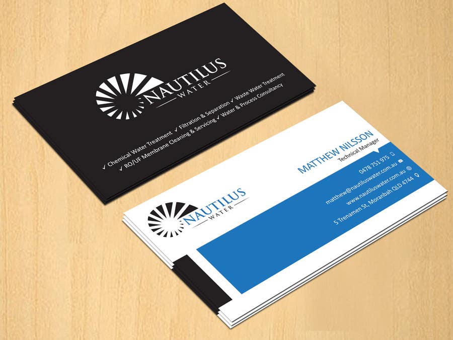 Penyertaan Peraduan #106 untuk                                                 Design some Business Cards for Nautilus Water
                                            