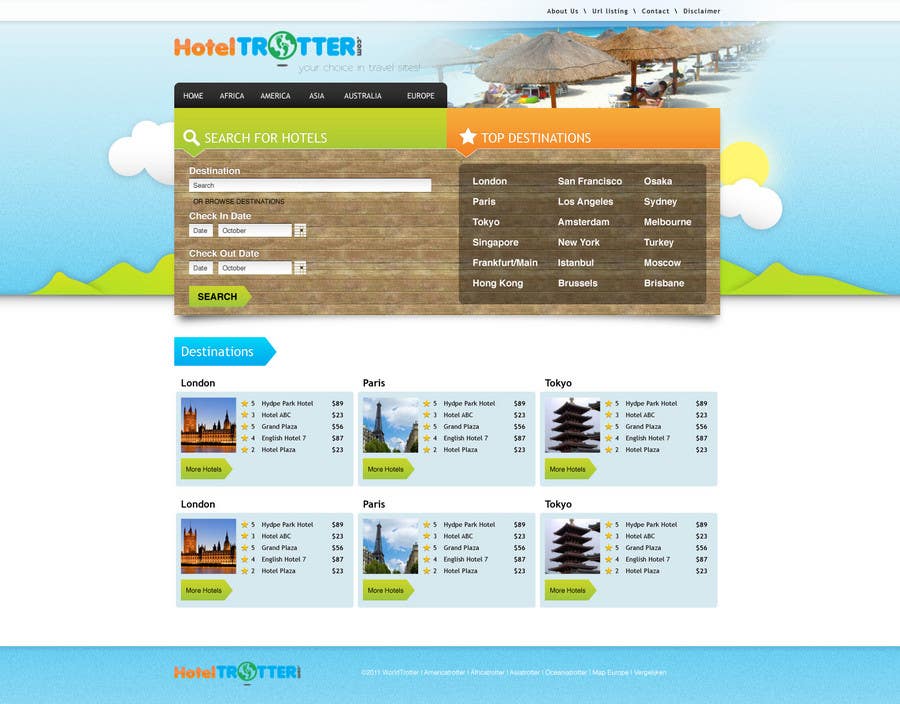 Natečajni vnos #12 za                                                 Website Design for Hoteltrotter
                                            