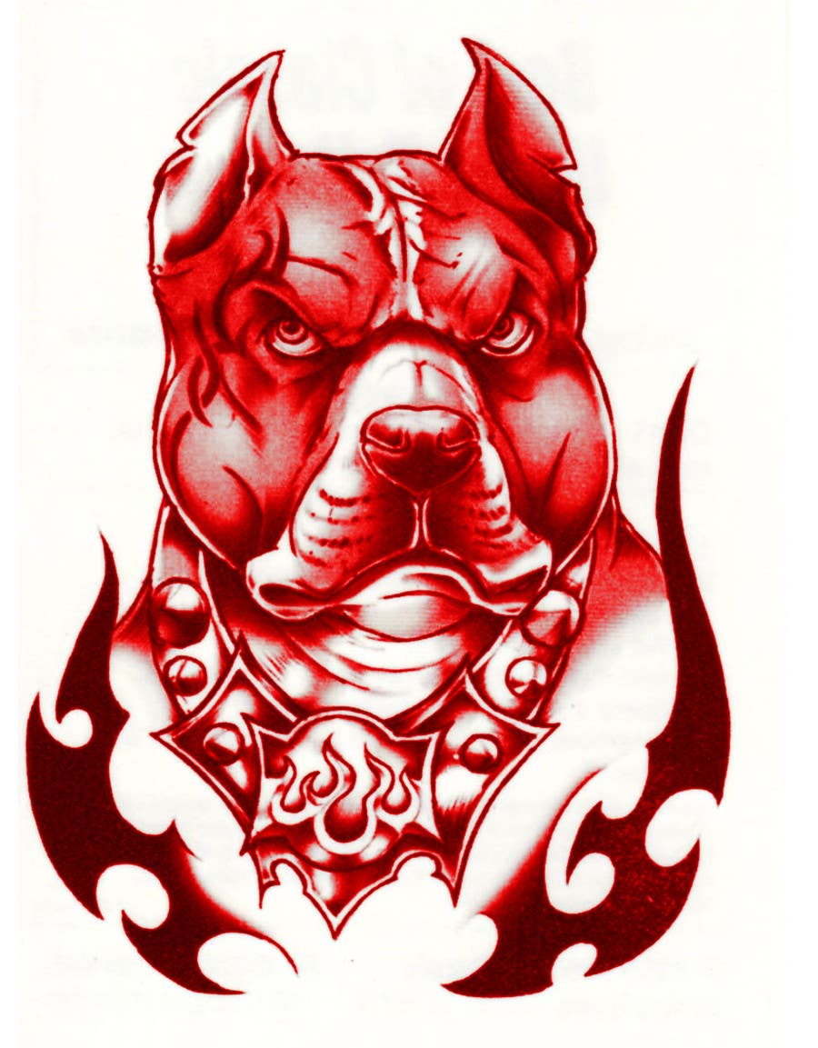 Pitbull Tribal Tattoos Designs - Pitbull Tribal Ver Vinyl Decal Sticker Bal...