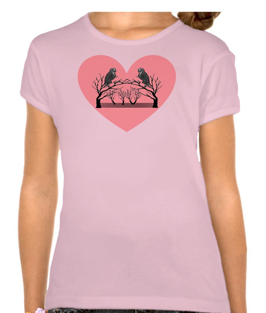 Bài tham dự cuộc thi #25 cho                                                 Lovebird Design for White and Pink Women's T-Shirts
                                            
