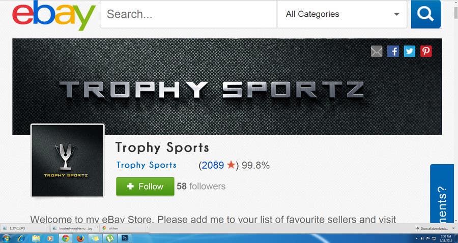 Penyertaan Peraduan #45 untuk                                                 Design a Logo for Trophy Sportz
                                            