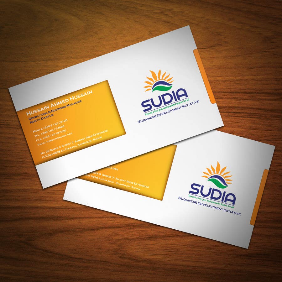 Wasilisho la Shindano #90 la                                                 Business Card Design for SUDIA (Aka Sudanese Development Initiative)
                                            