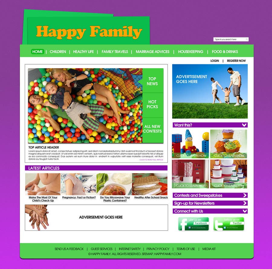 
                                                                                                                        Inscrição nº                                             8
                                         do Concurso para                                             Website Design for Happy Family e-zine
                                        