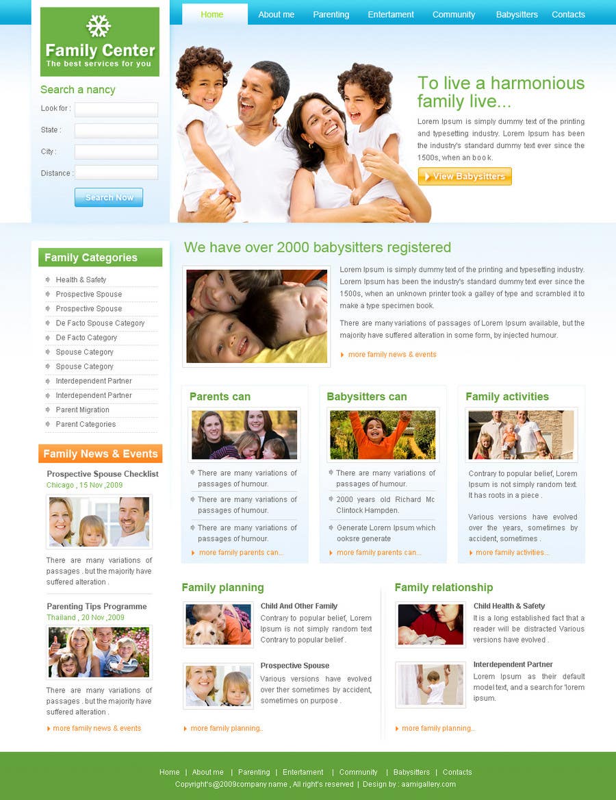 Penyertaan Peraduan #1 untuk                                                 Website Design for Happy Family e-zine
                                            
