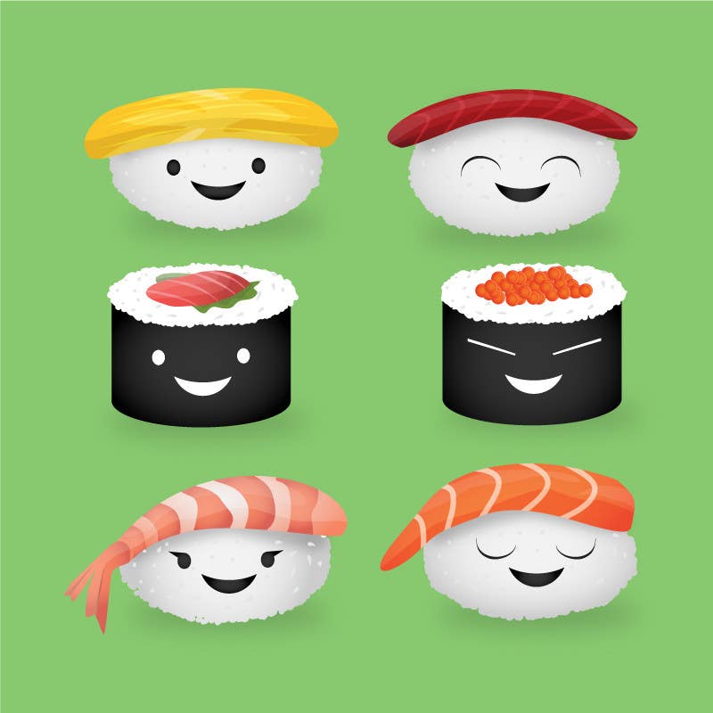 Sushi Mascot Family.