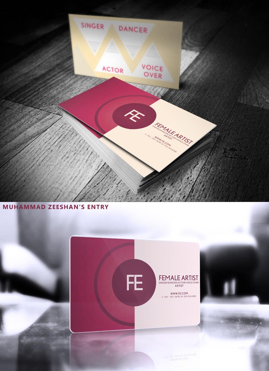 Penyertaan Peraduan #4 untuk                                                 Design some Business Cards for an Artist who Sing, Dance, Act, Voice Over, Performing Art
                                            