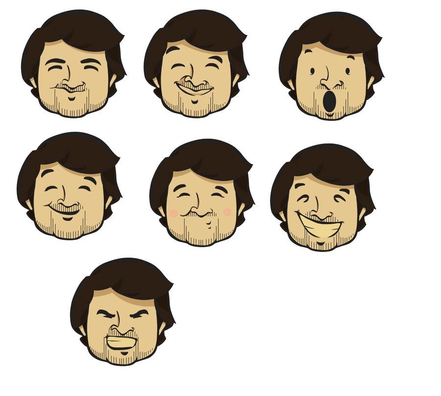 Inscrição nº 2 do Concurso para                                                 Illustrate 8 cartoon faces (of same character) with different facial expressions
                                            