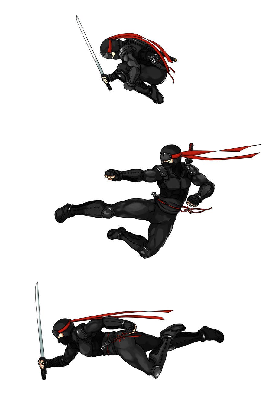 Inscrição nº 10 do Concurso para                                                 Redesign ninja character and create 3 poses in vector
                                            