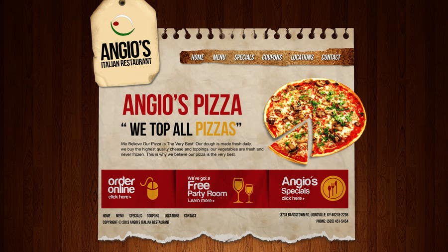 Contest Entry #20 for                                                 PSD for an Italian pizza restaurant web site.
                                            