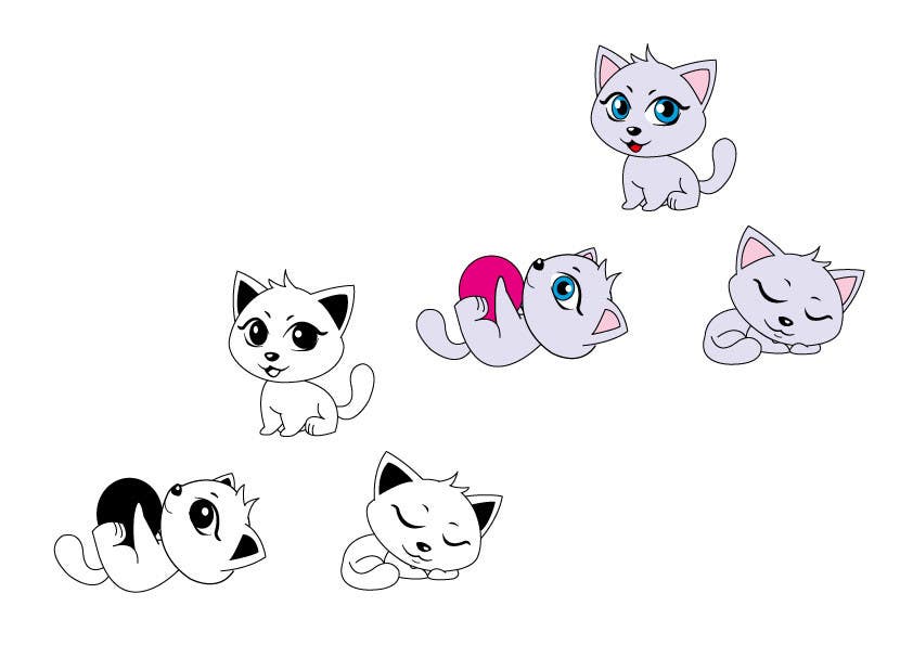 Penyertaan Peraduan #11 untuk                                                 illustrate and design a cute cat in 3 different poses
                                            