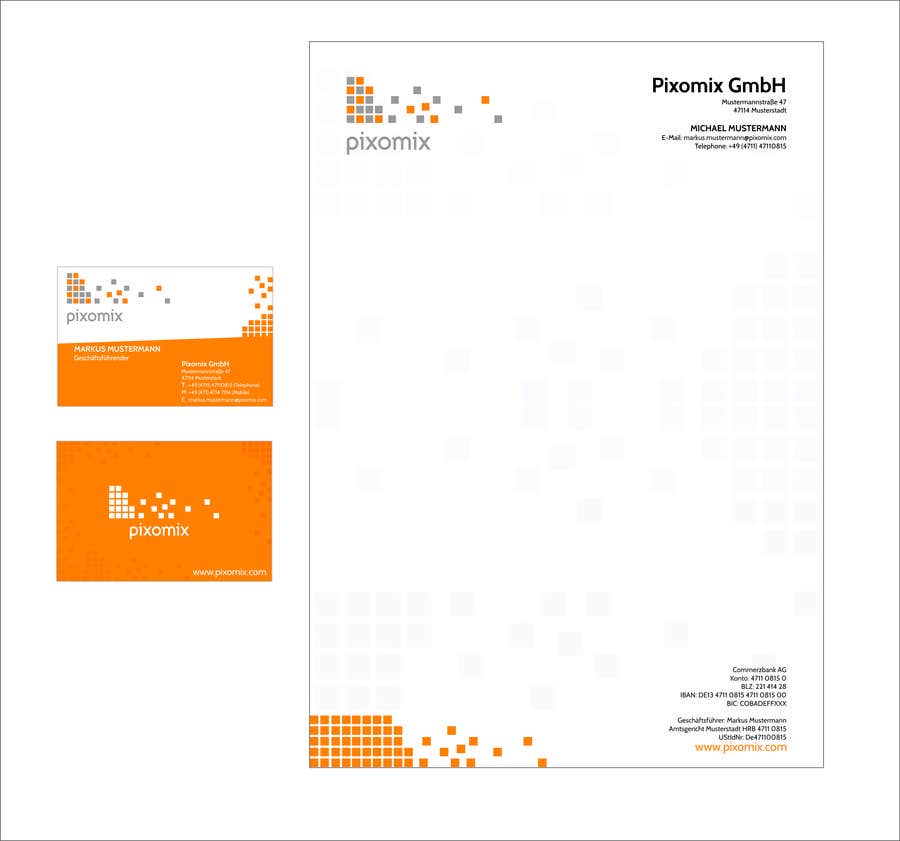 Příspěvek č. 67 do soutěže                                                 Stationary (Letterhead, Business Card) for Pixomix
                                            