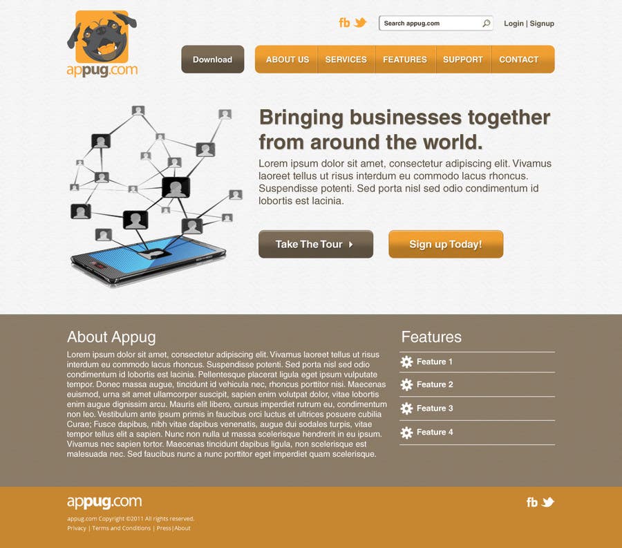 Entri Kontes #29 untuk                                                Website Design for Appug.com, a new online messaging service (generic web page).
                                            