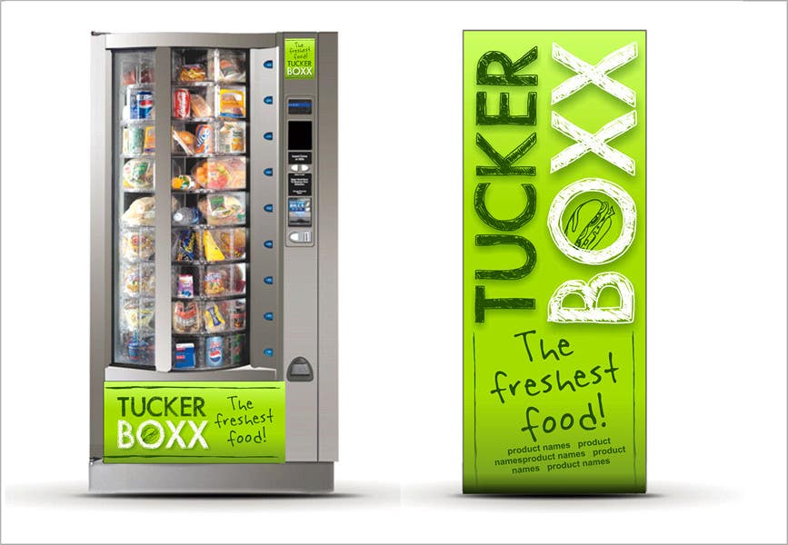 Kilpailutyö #110 kilpailussa                                                 Graphic Design (logo, signage design) for TuckerBoxx fresh food vending machines
                                            