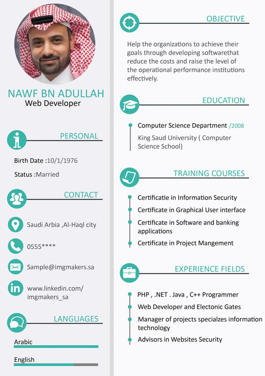 i need to buy 10 infographic cv template  6 in arabic
