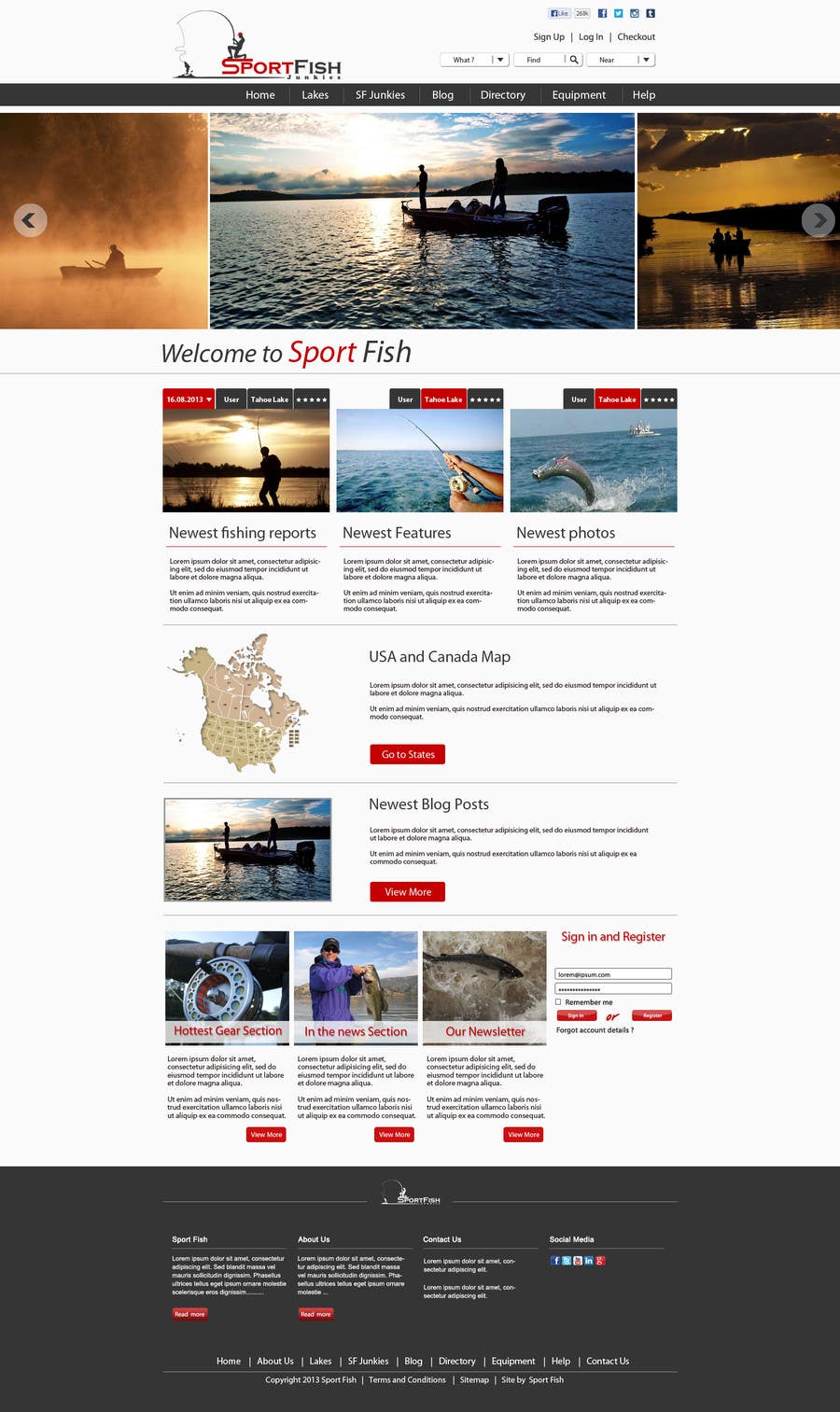 Penyertaan Peraduan #21 untuk                                                 Design a Website Mockup for Sport Fish Junkies
                                            