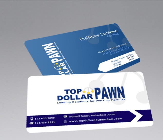 Contest Entry #111 for                                                 Business Card Design for Top Dollar Pawnbrokers
                                            