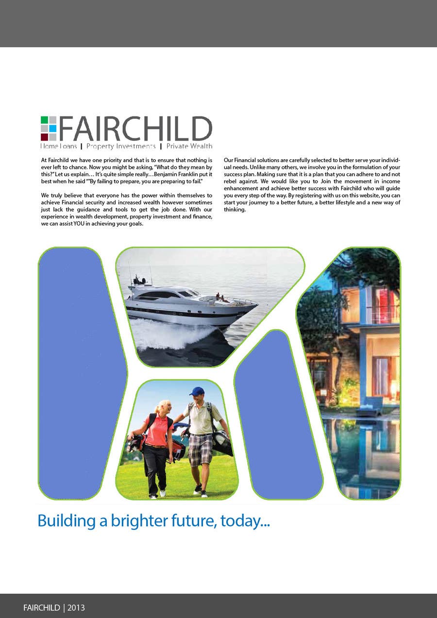 Proposition n°28 du concours                                                 Design a Brochure for Fairchild Group
                                            