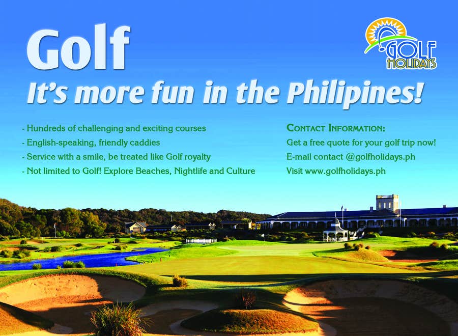 Kilpailutyö #29 kilpailussa                                                 Poster/ Advertisement for Golf Holidays  - RUSH Deadline Sep.13
                                            