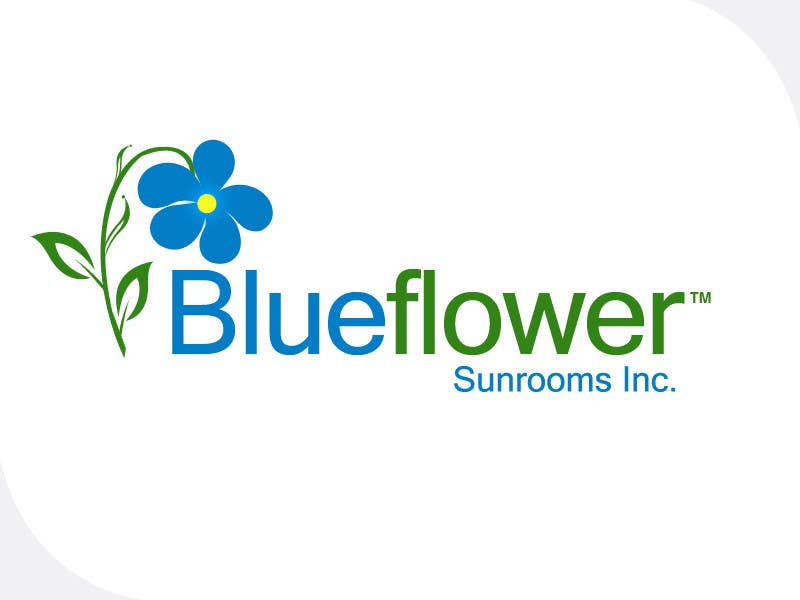 Entri Kontes #446 untuk                                                Logo Design for Blueflower TM Sunrooms Inc.  Windscreen/Sunrooms screen reduces 80% wind on deck
                                            