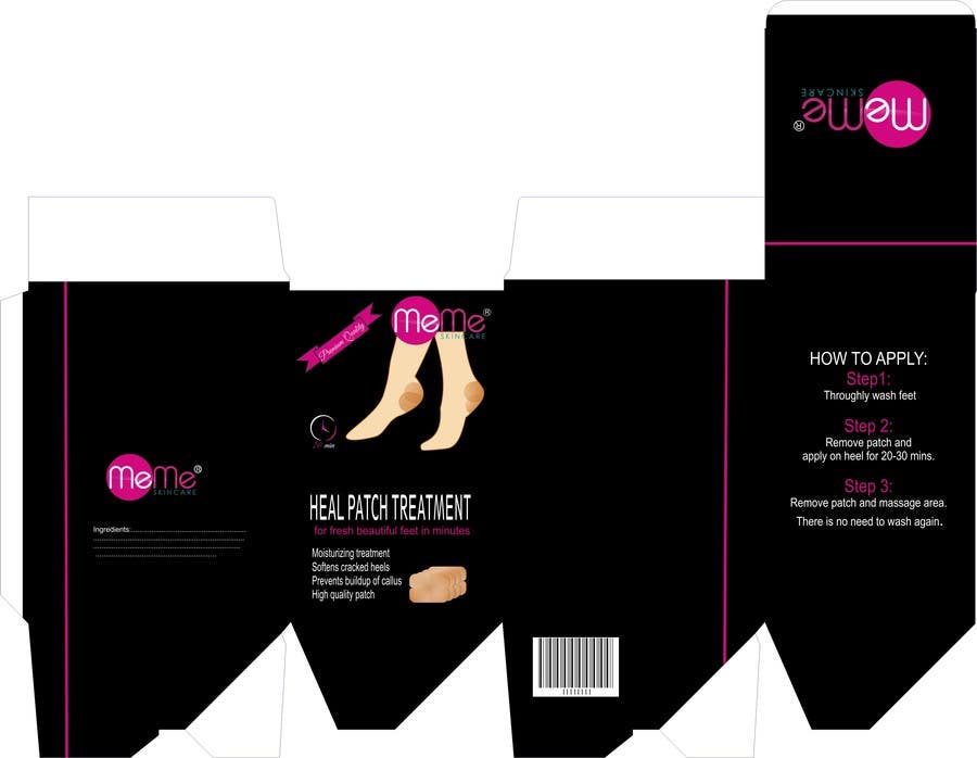 Kilpailutyö #30 kilpailussa                                                 Create Print and Packaging Designs for heel patch
                                            