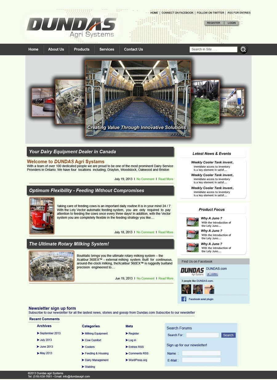 Penyertaan Peraduan #60 untuk                                                 Design a Website Dundas Agri Systems Inc
                                            