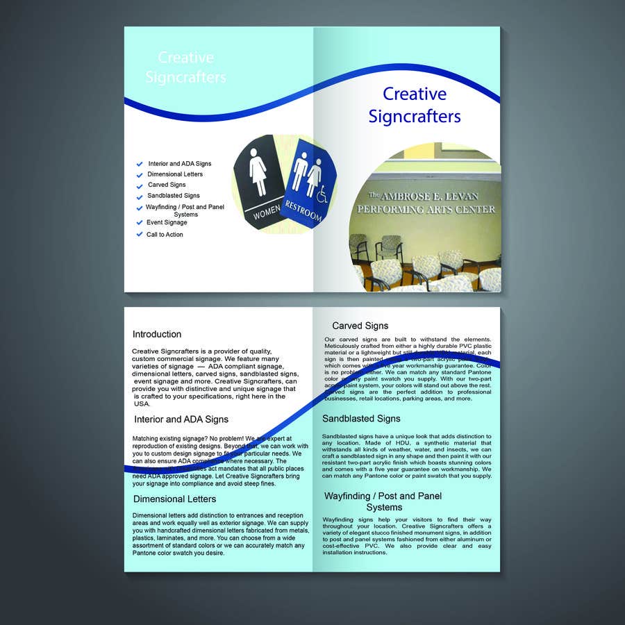 Wasilisho la Shindano #14 la                                                 Design a Brochure for a Sign Company
                                            