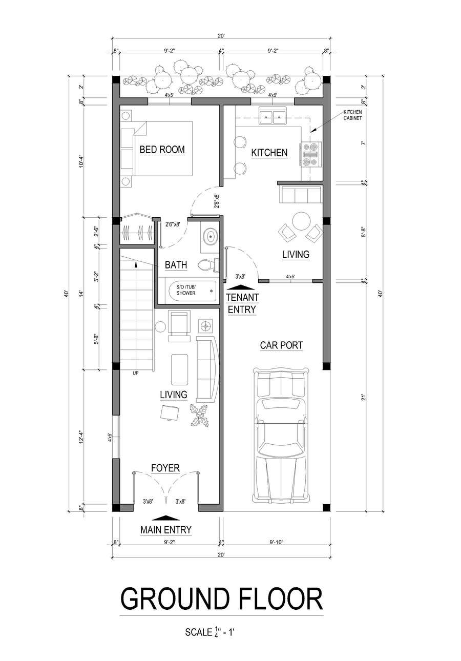 Proposta in Concorso #31 per                                                 House Plan for a small space: Ground Floor + 2 floors
                                            