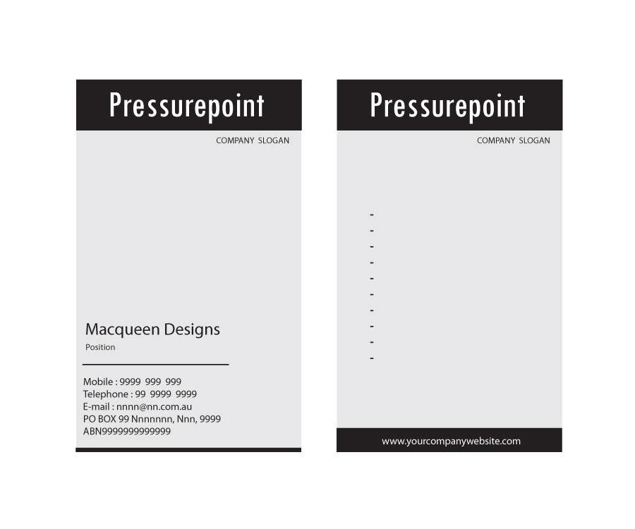Wettbewerbs Eintrag #130 für                                                 Business Card Design for Pressurepoint
                                            
