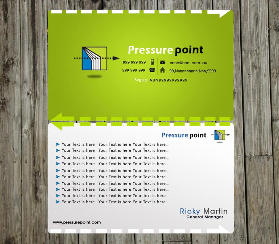 Intrarea #177 pentru concursul „                                                Business Card Design for Pressurepoint
                                            ”