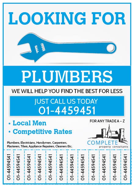 Penyertaan Peraduan #3 untuk                                                 design 3 a5 leaflets for tradesmen such as plumbers
                                            