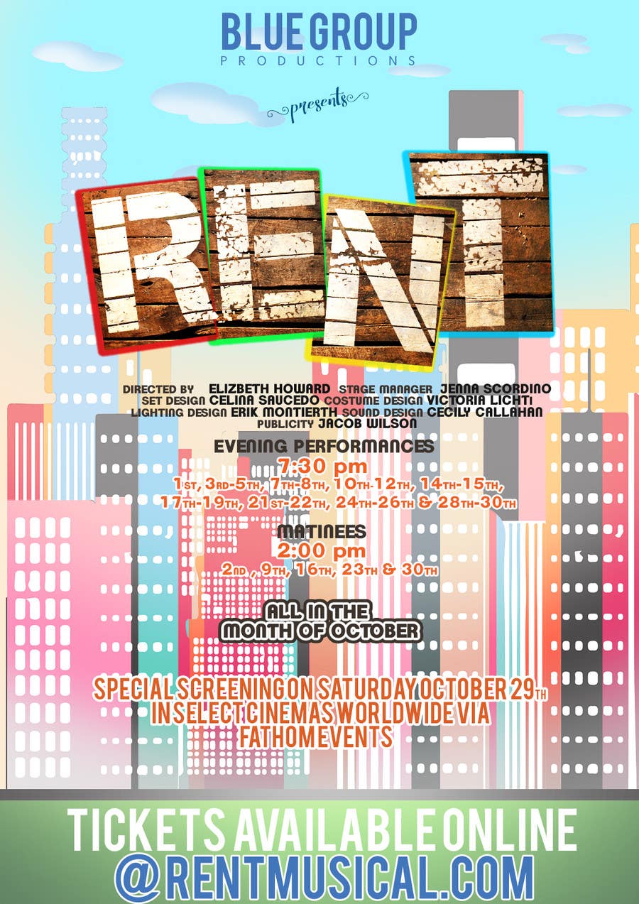 Contest Entry #6 for                                                 Design 2 Posters for musical RENT
                                            