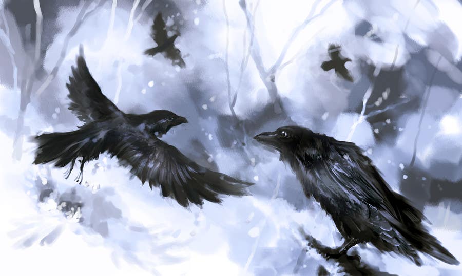 Inscrição nº 1 do Concurso para                                                 Illustration of Raven in Snow
                                            