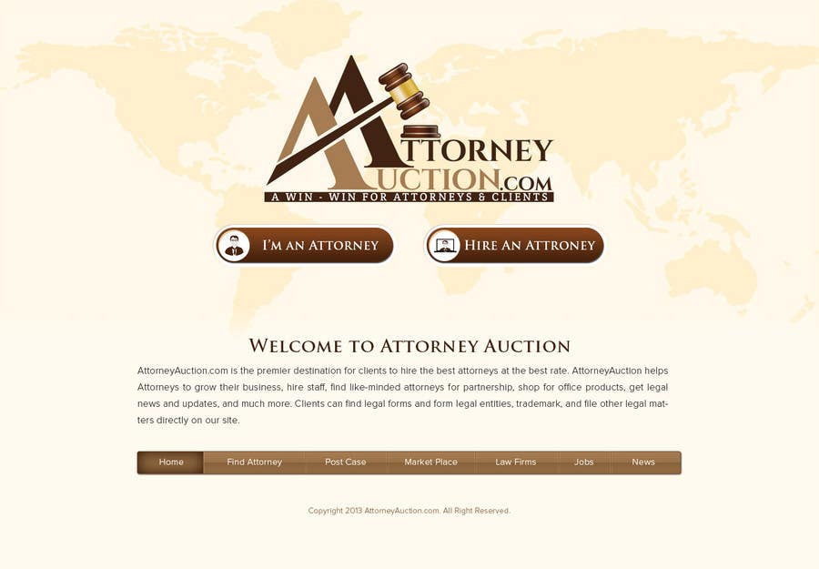 Intrarea #26 pentru concursul „                                                Design a Website Mockup for AttorneyAuction.com
                                            ”